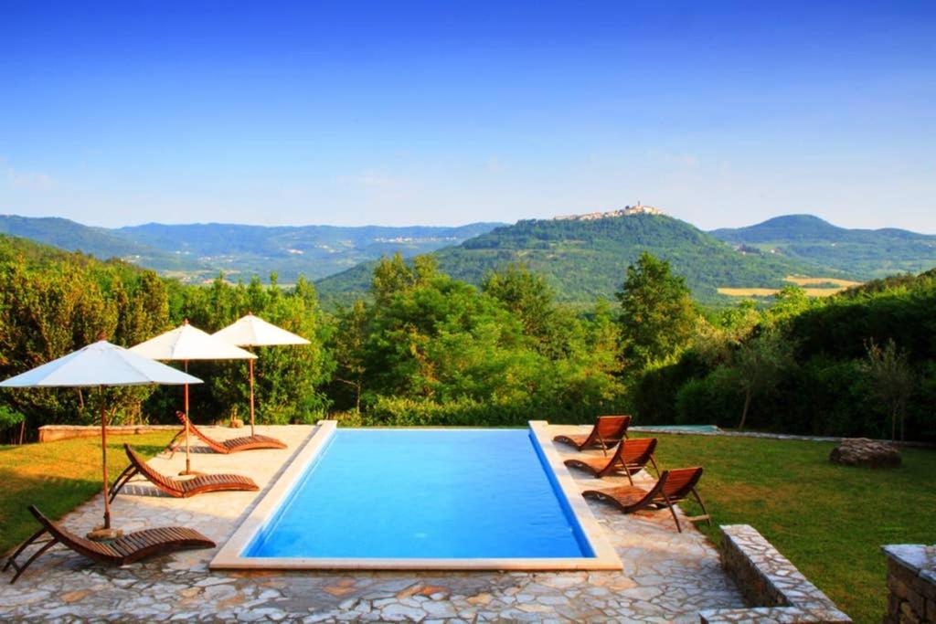 Villa Bazjaki - Beautiful Stone Villa In Istria With Private Pool Livade Ngoại thất bức ảnh